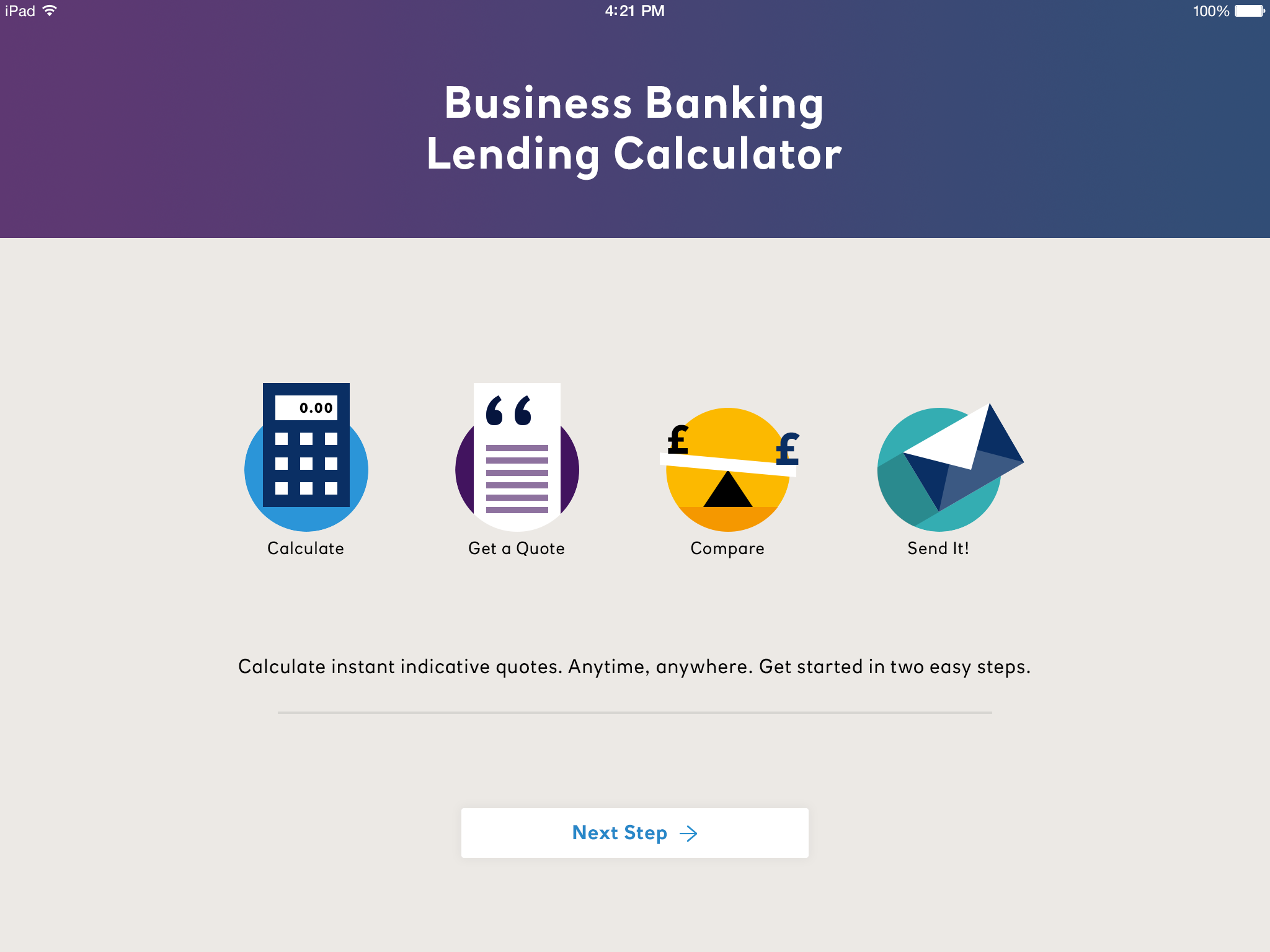 Business Banking – iPad view 1